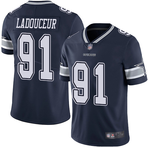 Men Dallas Cowboys Limited Navy Blue L. P. Ladouceur Home #91 Vapor Untouchable NFL Jersey